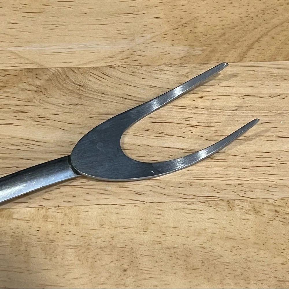 Vintage Meat Fork Adel Stainless Steel with black handle